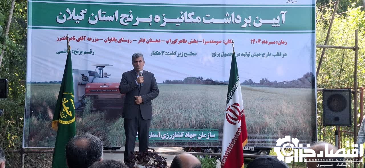 همزمان با نخستین روز مردادماه، آیین برداشت مکانیزه برنج در گیلان برگزار شد